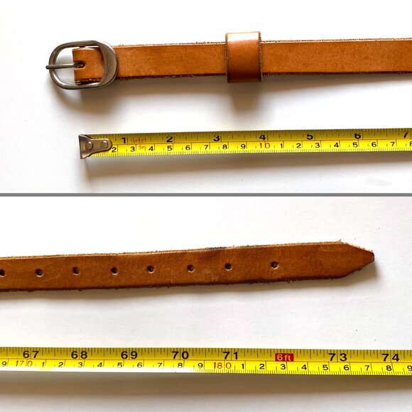 Solid Leather Double Wrap Belt Tan Adjustable - Picture 4 of 9